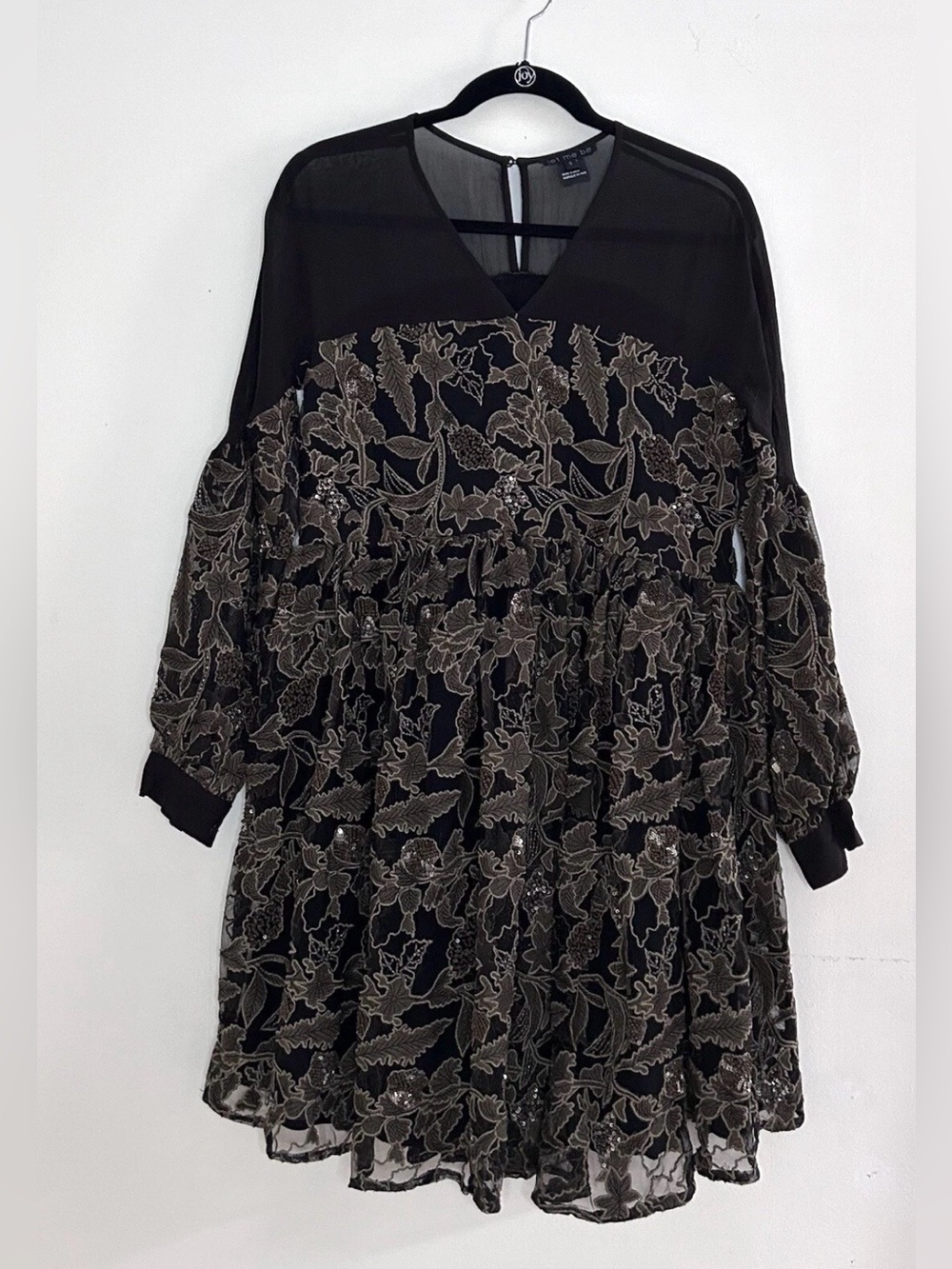 Anthropologie Let Me Be Seen Worn Kept Metallic Swing Dress Size S